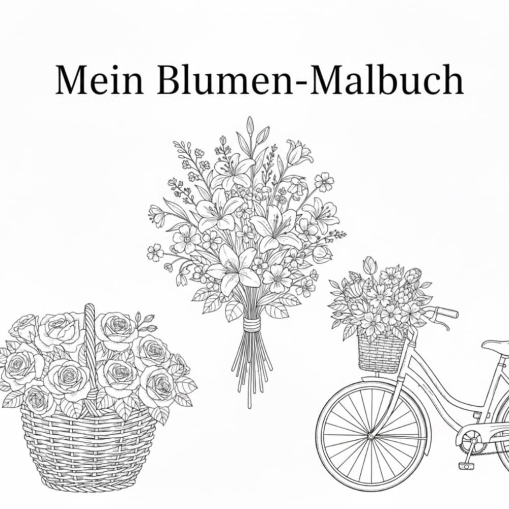 Mein Blumen-Malbuch: Einfaches Blumen-Malbuch zum Ausmalen