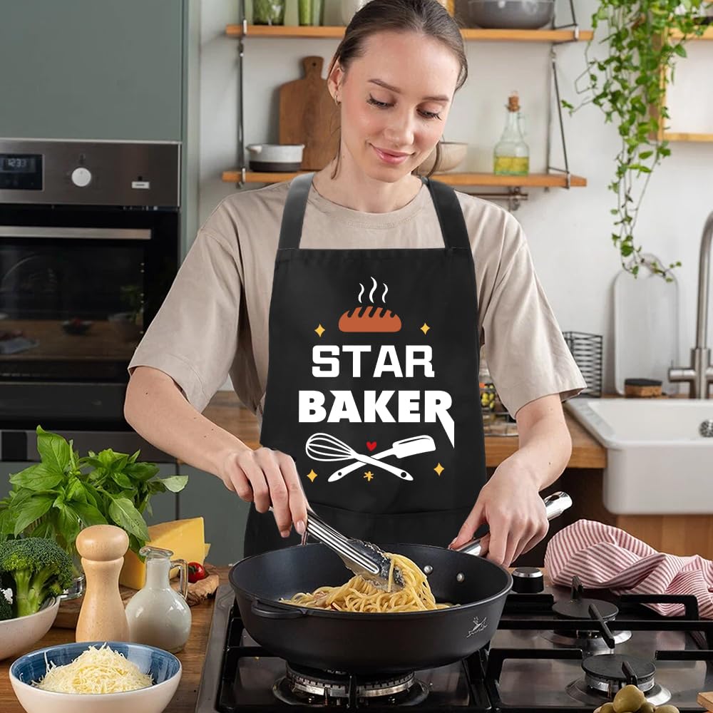 Diulinep Unisex-Adults Apron, Black, Polyester, Funny Aprons For Men Women, Cooking Aprons For Women, Chef Aprons For Cooking - Image 2
