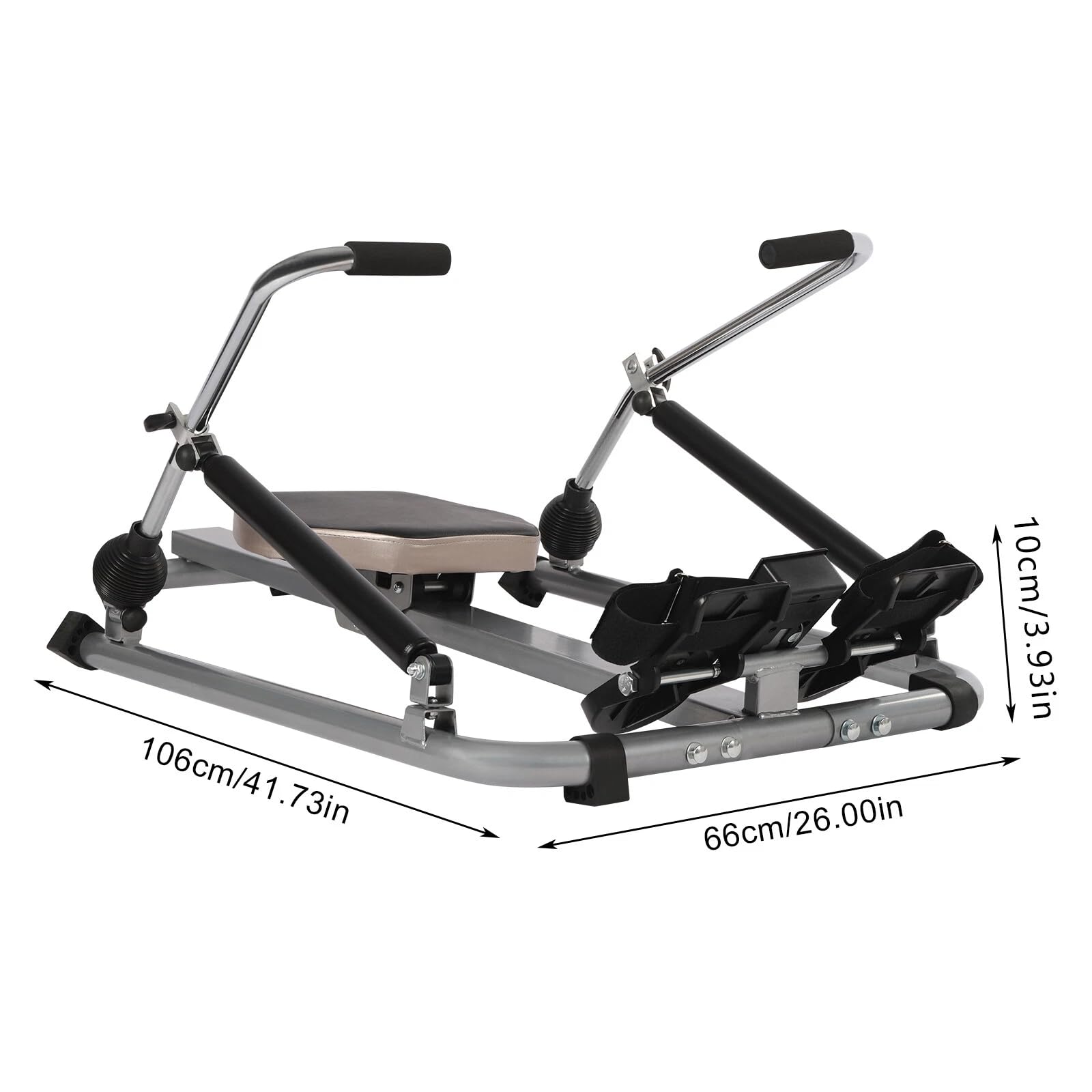Máquina de remo plegable para el hogar | Máquina de remo hidráulica con pantalla LCD | Máquina de remo para el hogar 120 kg de carga, ergómetro de remo para entrenamiento de cuerpo entero
