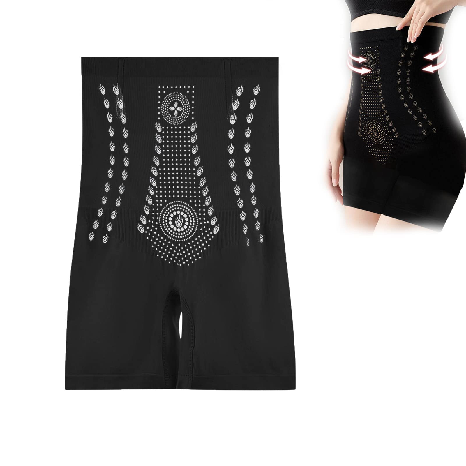 COTTNYIONSTech Unique Fiber Restoration Shaper, Ions Tech Restoration Shaper, Far Infrared Negative Oxygen Ion Fat Burning Bodysuit, Women High Waist Tummy Control Body Shaping Panties