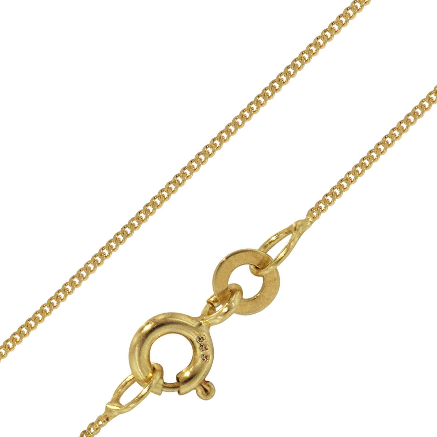 trendor Feine Panzerkette 333 Gold 0,8 mm Längen 36-60 cm 72436 | elegante goldene Kette, wunderschöne Geschenkidee, Halskette aus Echtgold