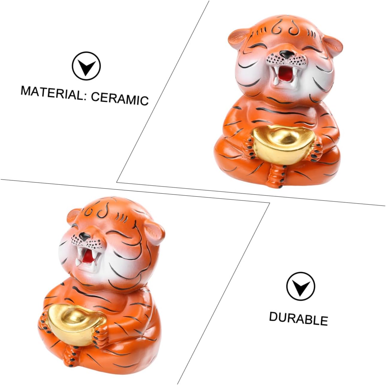 Ceramic Tiger Piggy Bank Cartoon Coin Bank for Children Gift image 3