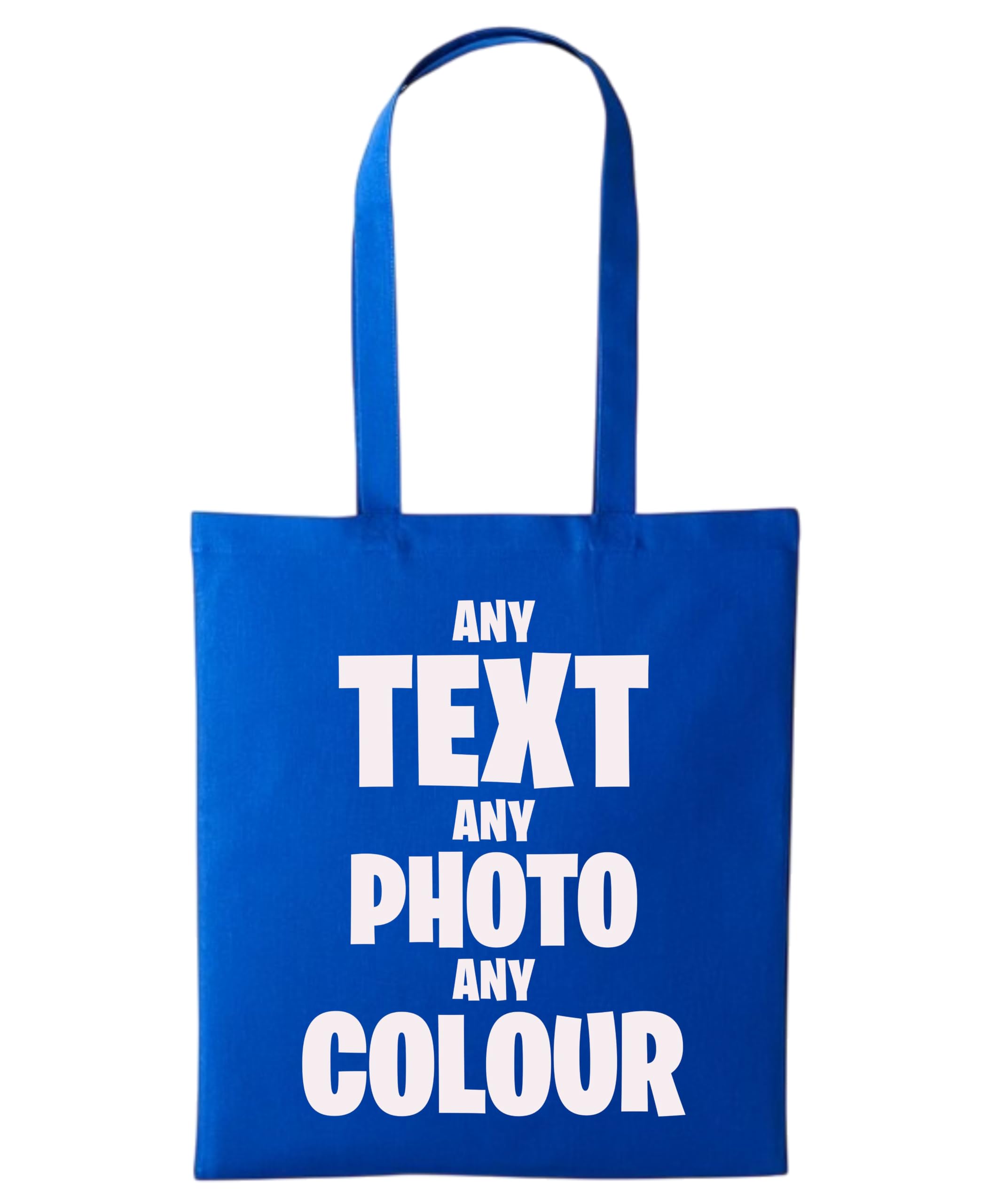 sloganitto Royal, One Size, Personalised Cotton Tote Bag with Long Handles, Custom Text Photo Design Shopper Bag, Reusable Shoulder Carry Tote for Gifts, Events, School, Work and Everyday Essentials
