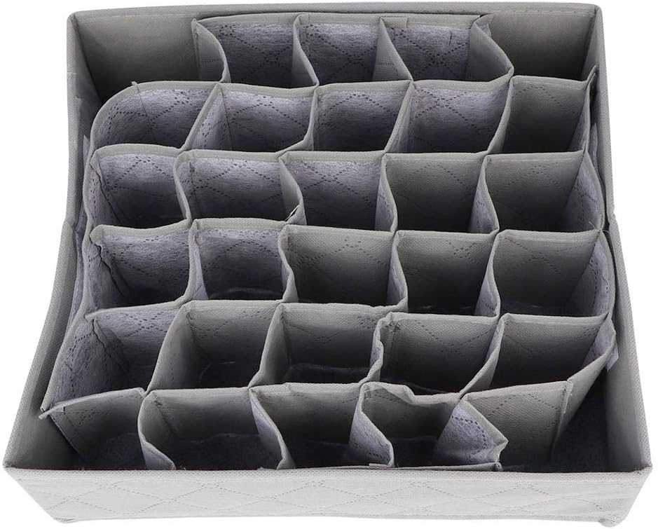 idalinya Underwear Storage Box Socks Storage Organizer Divider,30 Grids Compartments Multipurpose Drawer Folding Socks Container