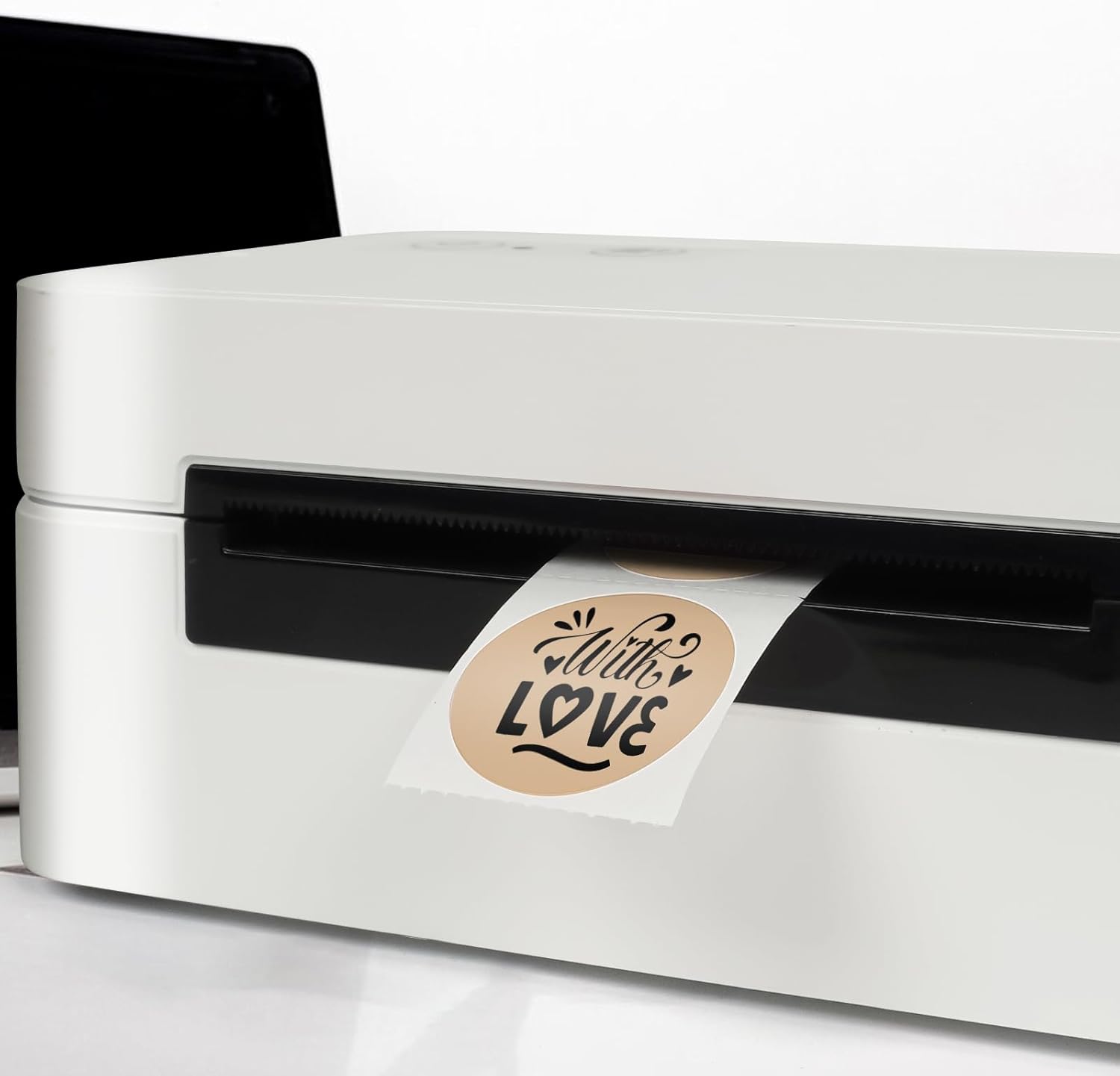 Khaki Circle Thermal Labels Vinyl 1 Inch Self-Adhesive Round Stickers Roll Waterproof Printer Decals Name Tag for QR Code DIY Office Address 500 PCS - Image 4