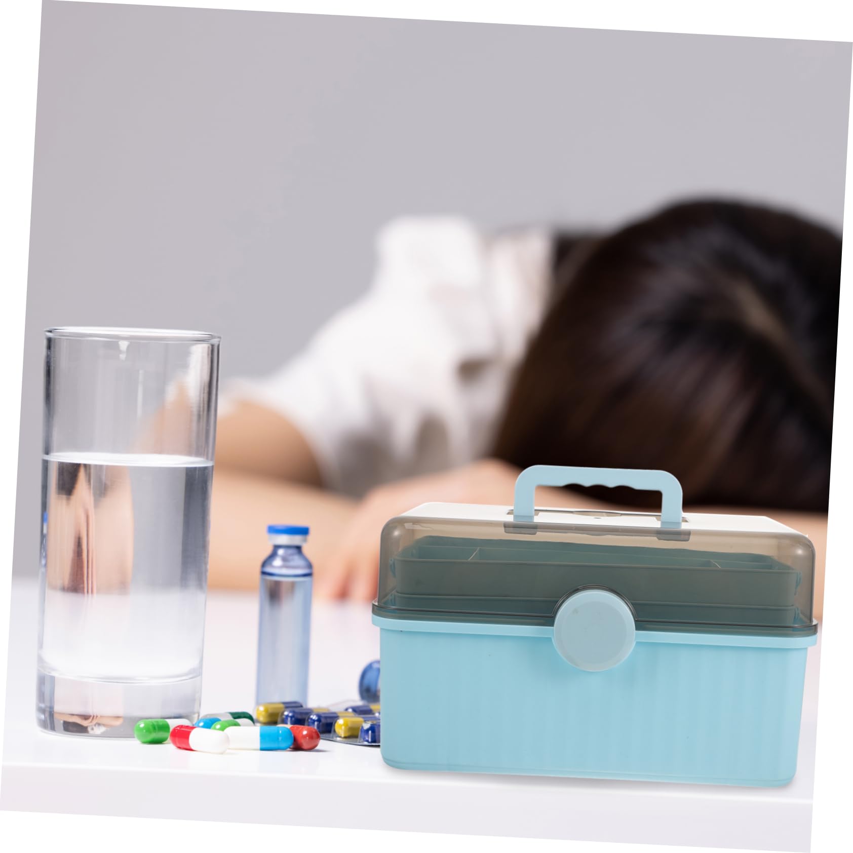 Caja Organizador De Primeros Auxilios Maletín De Medicina Portátil Contenedor De Almacenamiento De Medicamentos Equipo De Medicina Botiquín Médico Envase Viajar El Plastico