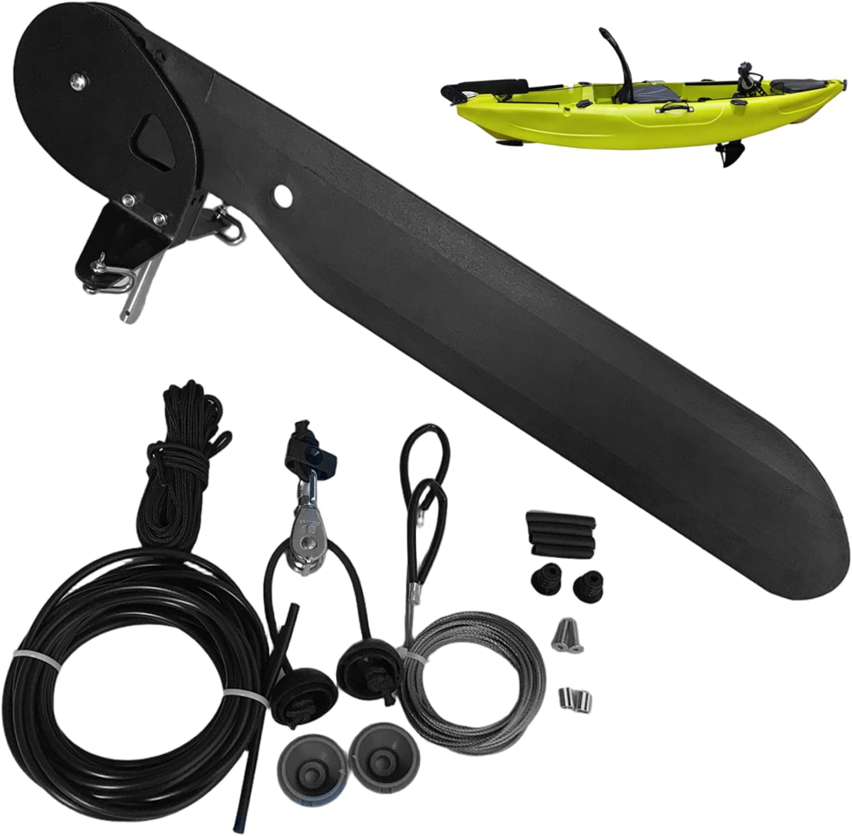 Kayak Rudder with Accessories Sturdy & Tough Fishing Watercraft Canoe Boat Rudder Replacement Parts Lightweight and Easy to Use Kayak Steering Kit Kit.