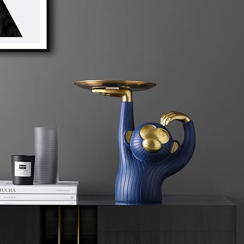 Miniatura 3 de Tarro de galletas con forma de caramelo, escultura de mono, decoración moderna, estatua de poliresina, 9.8 pulgadas