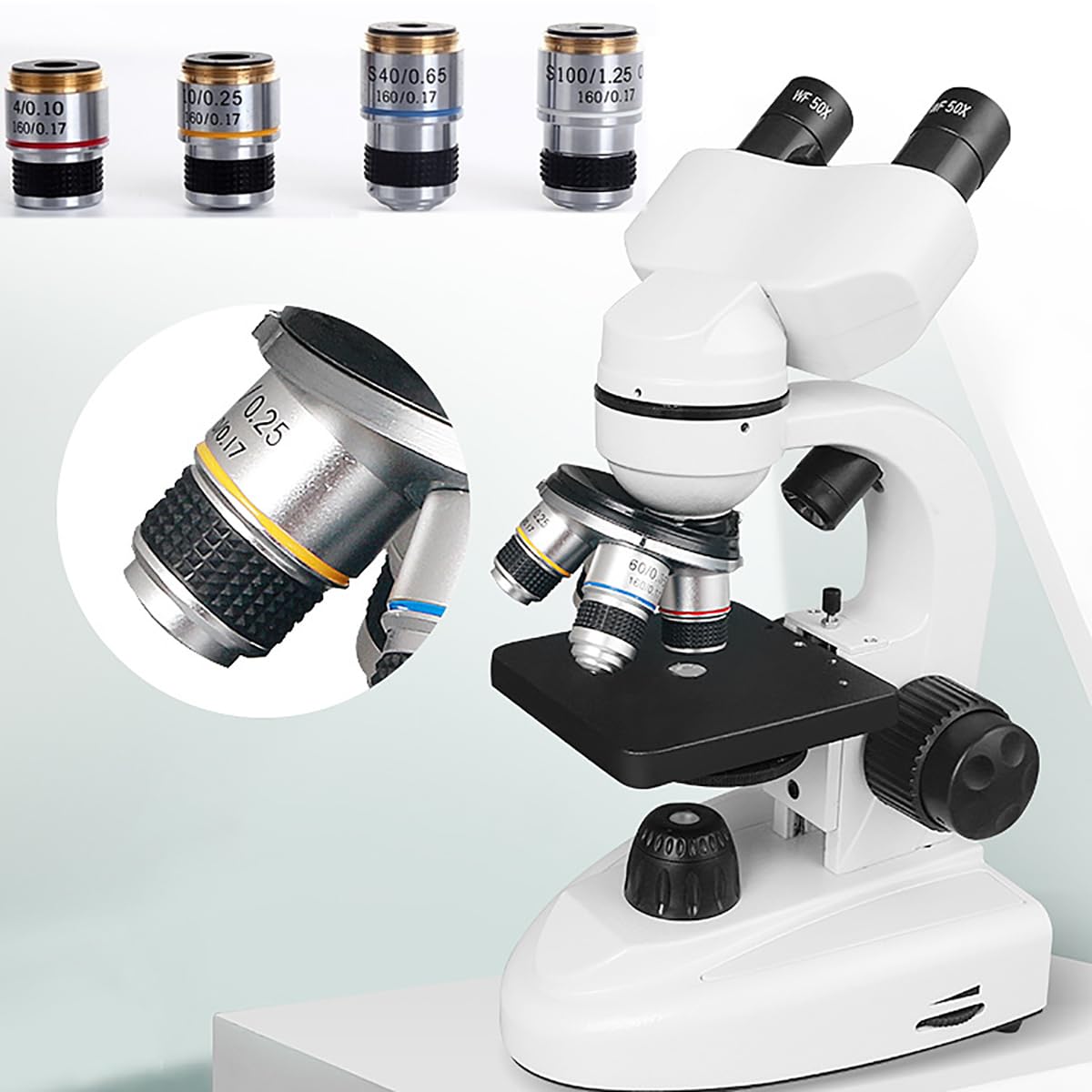 Microscopio Binocular, Microscopio Electrónico para Adultos, 12,000x, Ocular Puede Conectarse A Una Computadora, Teléfono Móvil, Equipo De Laboratorio, Microscopio Biológico Profesional- 18000X