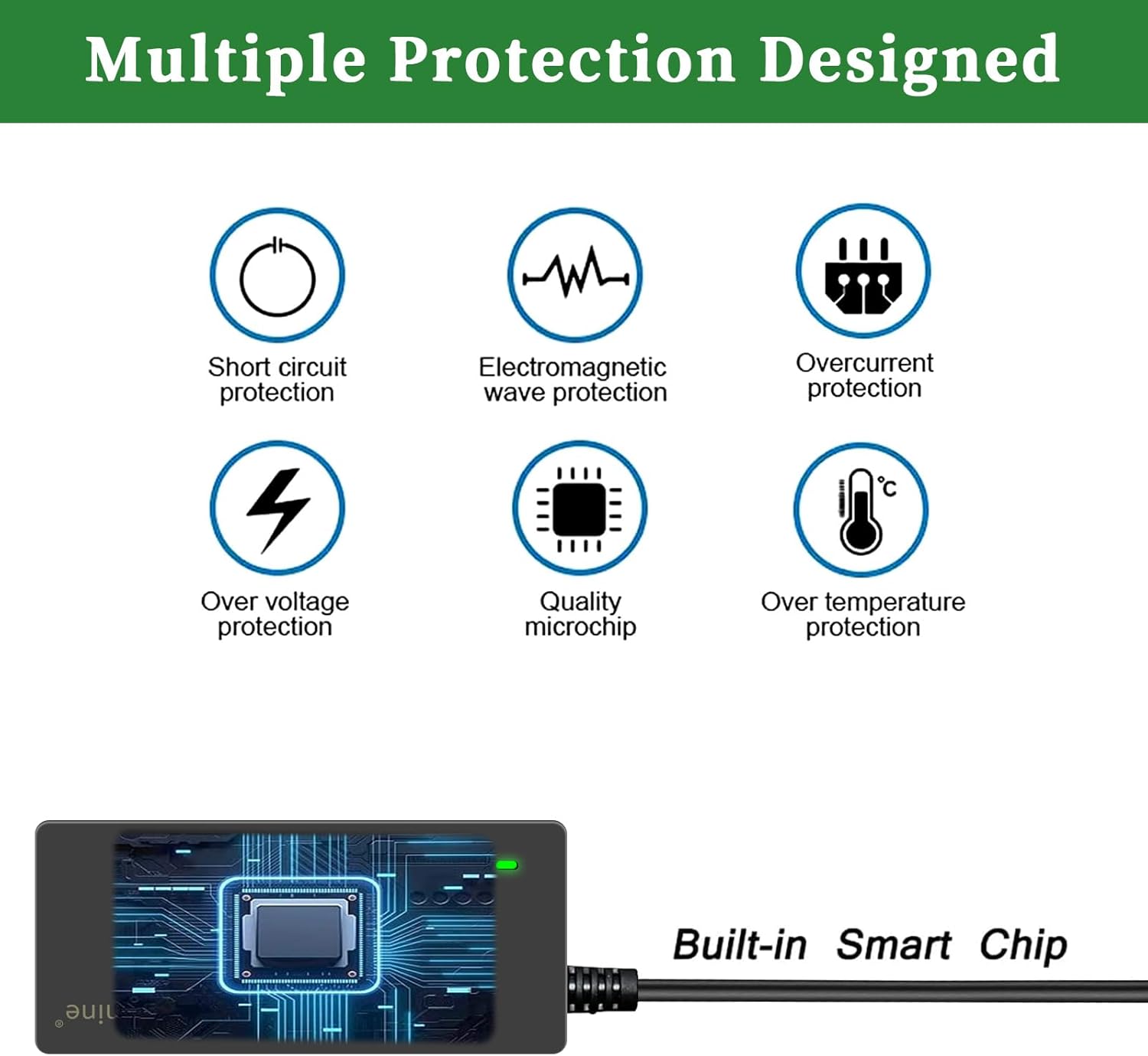 Gonine 12V 5A Power Supply 60W Adapter, fit for 12 Volt LED Light Strips LCD Monitor CCTV Camera Security System Router. AC 100-240V to DC 12V 5A 4A 3A 2A Converter Cord with 8 Tips. - Image 7