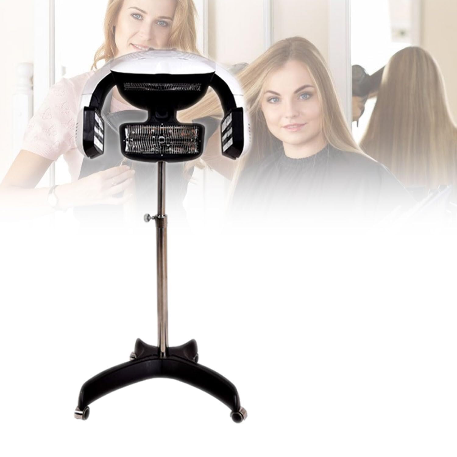 Floor-Standing Hair Dryer Heater Professional Salon Colour Processor LCD Display Stereotype Accelerator with Wheels Timer Vertical Hair Care