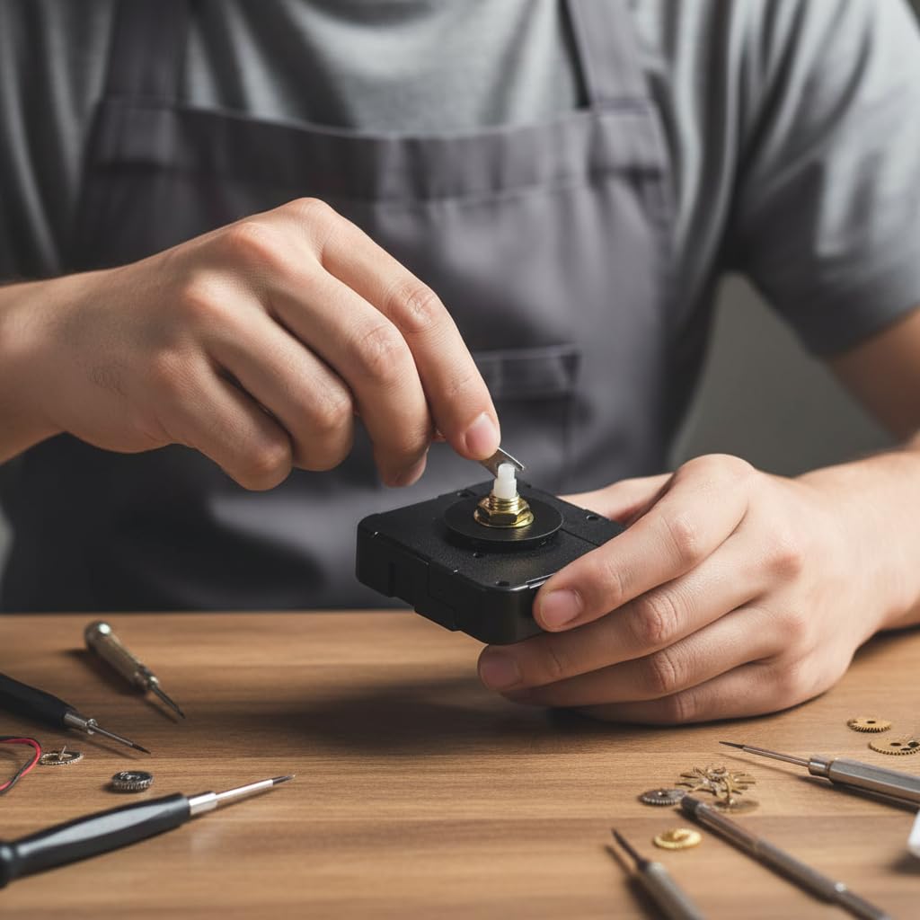 24-Hour Quartz Wall Clock Movement Replacement Parts Kit for Clock Making Repair Projects - Motor Module Kit for Wooden Metal Craft Clock Panel(B)