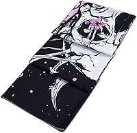 Vista 6 de Kanuyee Tapiz de calavera y mariposa, tapiz floral gótico para colgar en la pared para dormitorio, decoración de habitación rosa para dormitorio