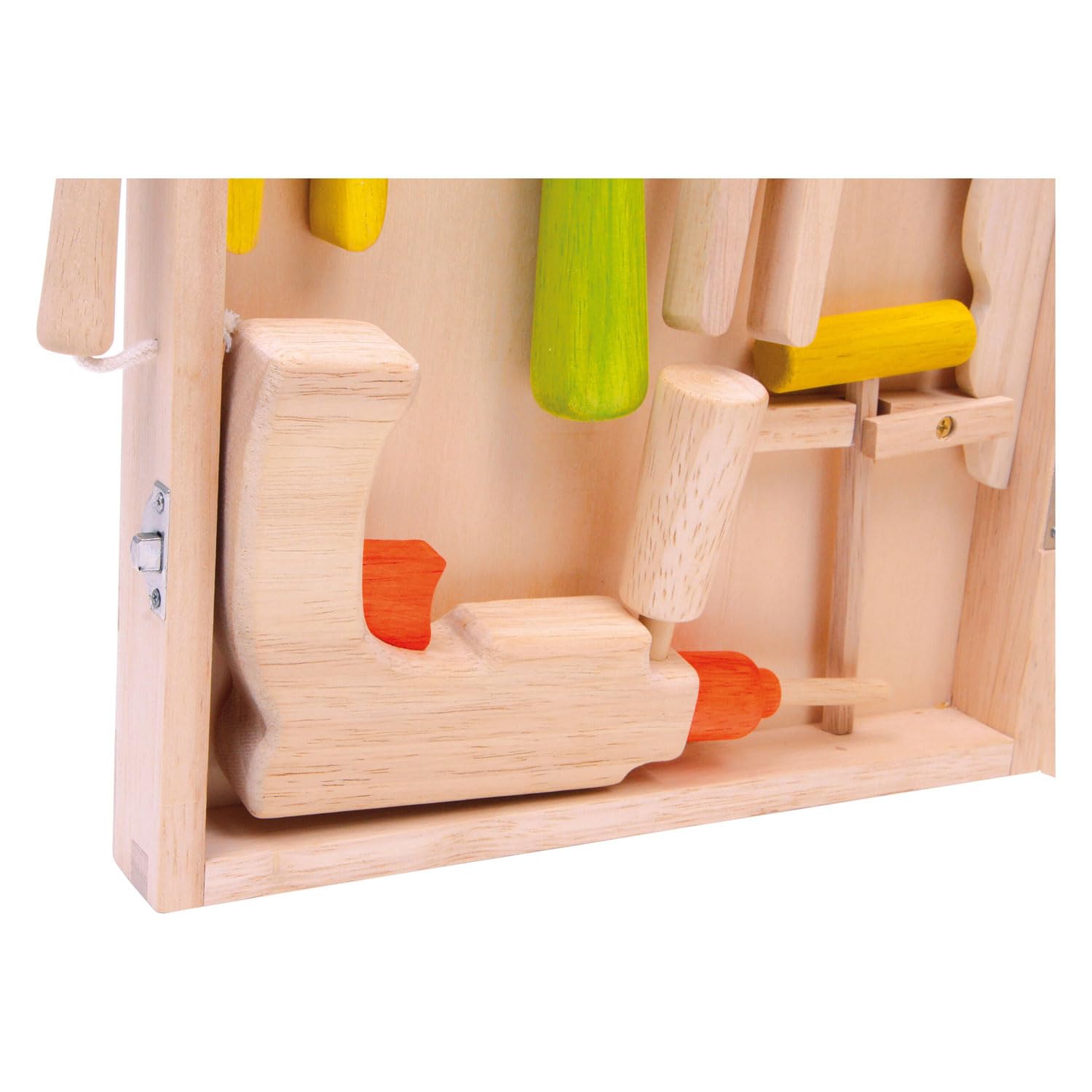 small foot Werkzeugkoffer „Lino“ aus Holz, mit 12 Werkzeugen vom Hammer bis zur Bohrmaschine, ab 3 Jahren, 2079