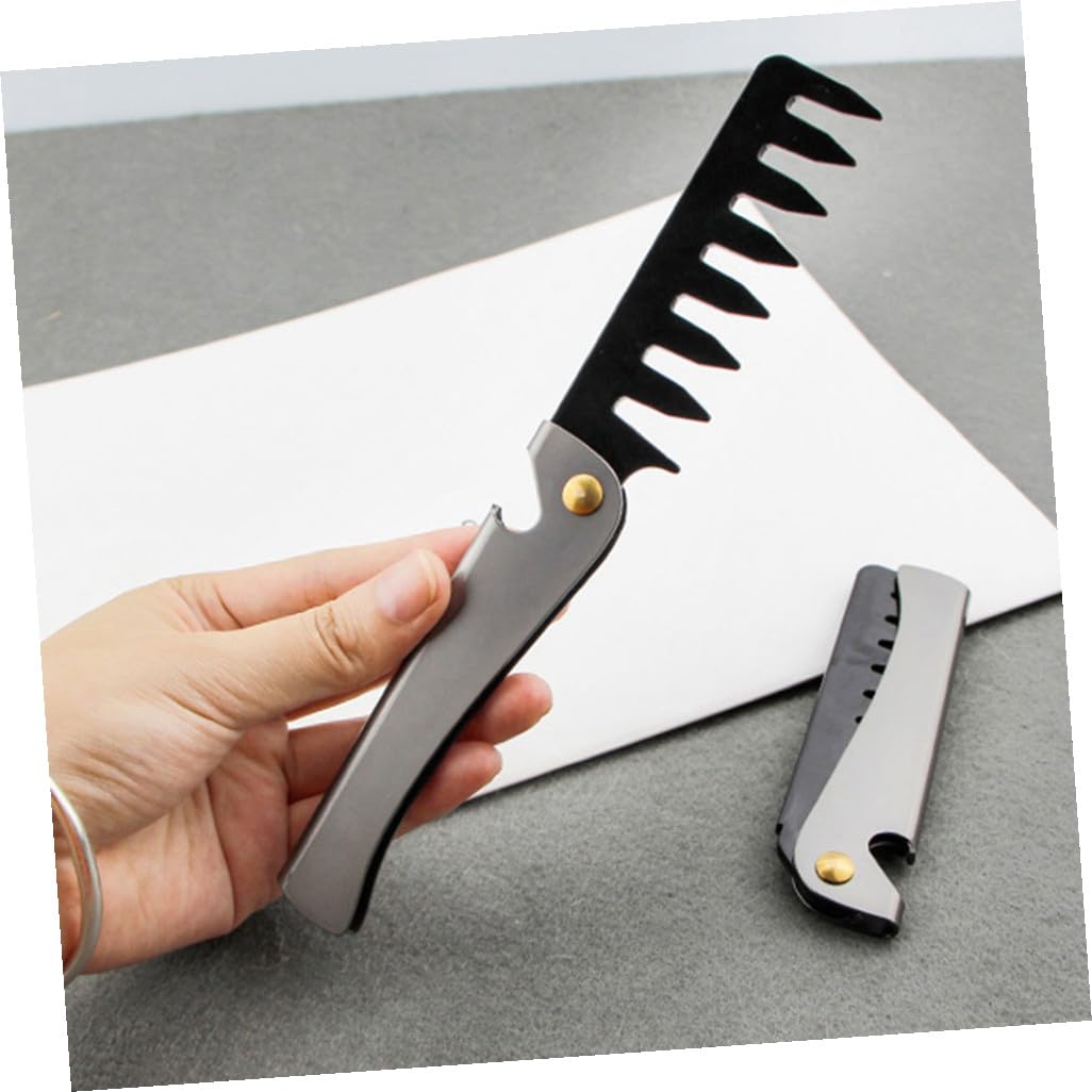 4pezzi Pettine in Acciaio Inox Per Uomo Spazzola Per Capelli e Barba Tascabile Resistente Per Uso Quotidiano e Viaggio Rimuove Nodi e Grovigli