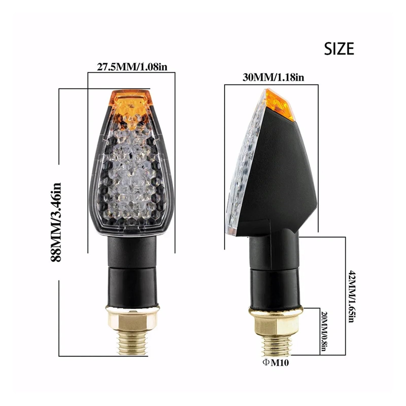 Indicatori Di Direzione Per Motociclette Omologati E50 Mark Indicatore Di Direzione 14 LED Indicatore Di Direzione Luce Ambra 12 V/24 V M10 indicatoris direzione