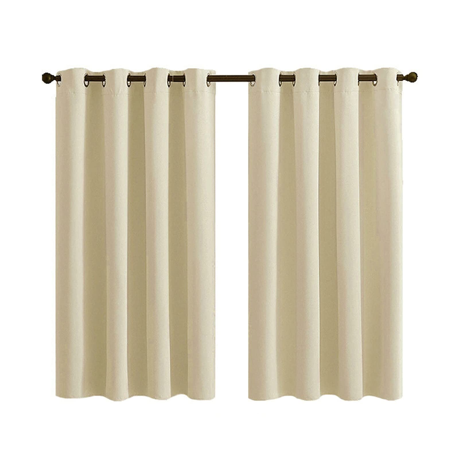 Rideau de fenêtre occultant couleur pure KnSam beige 132x137cm pour salon