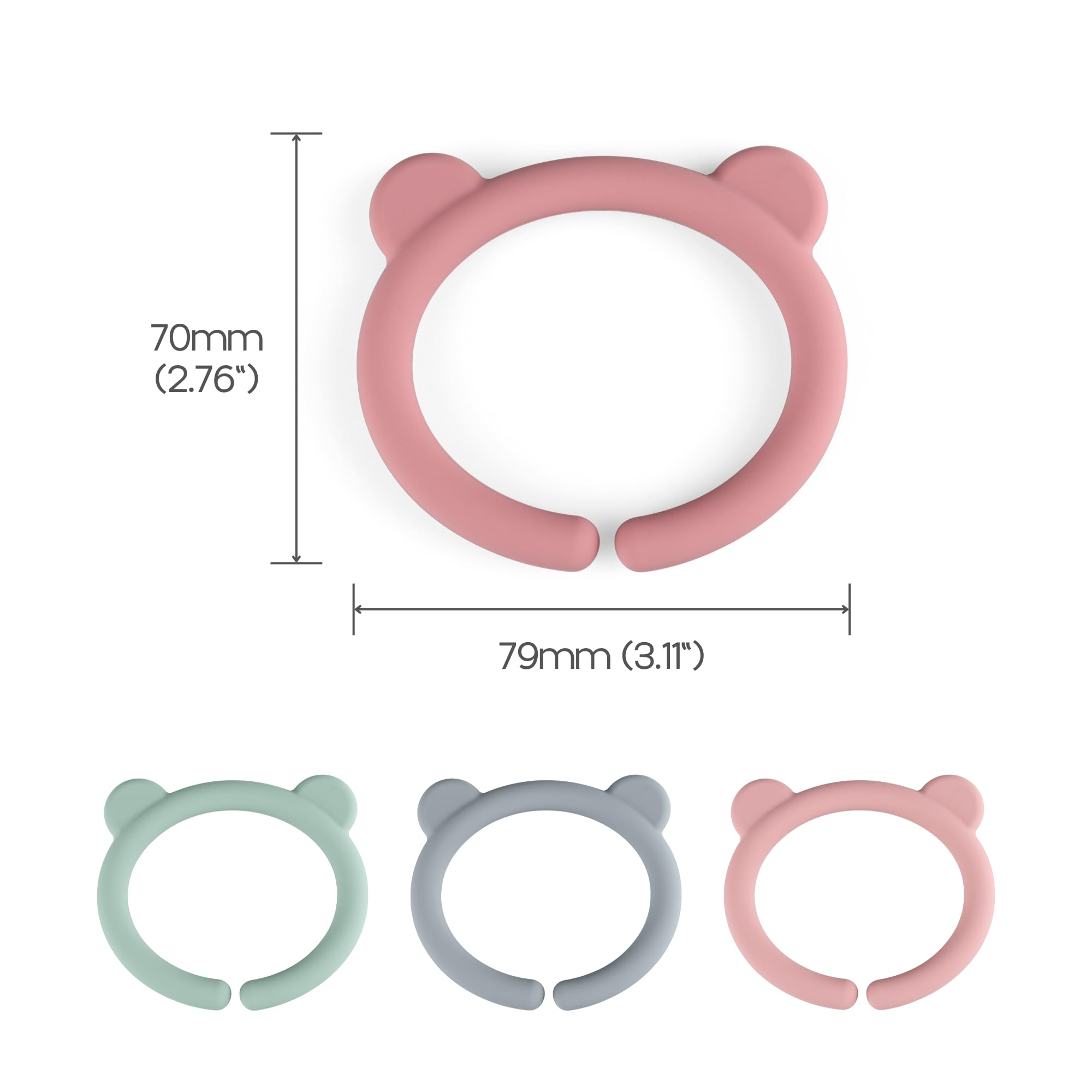 6 Packungen Baby-Beißringglieder, Silikon-Beißringglieder, zum Befestigen von Babyspielzeug an Kinderwagen oder Tragetasche