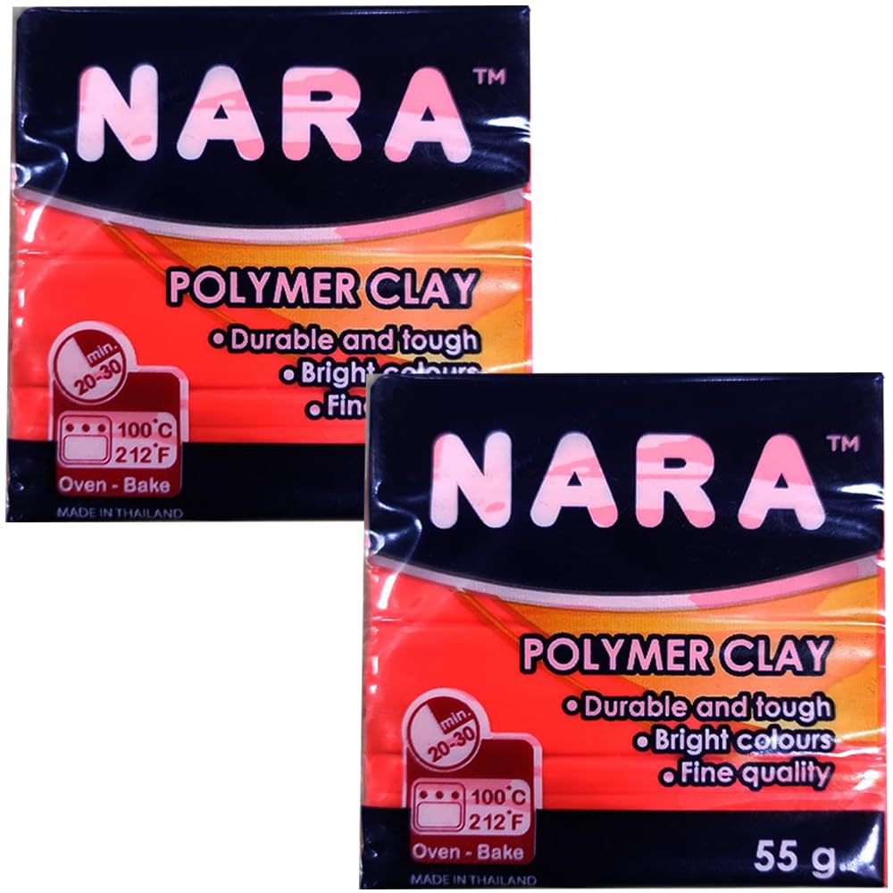 Artline Nara Polymer Clay of 55 Grams in Colour Red (2 Packs) | Ideal for Homemade Creations