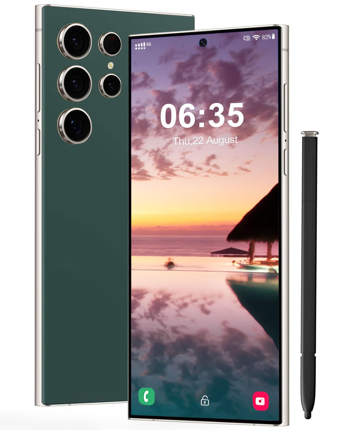 I24 Ultra 5G Unlocked Smartphone,Android 13.0 8GB+256GB Fully Unlocked Cell Phone Built in Pen The Phone Battery 6800mAh,6.8" HD Screen,48MP+108MP Camera/Dual SIM/Fingerprint Lock/Face
