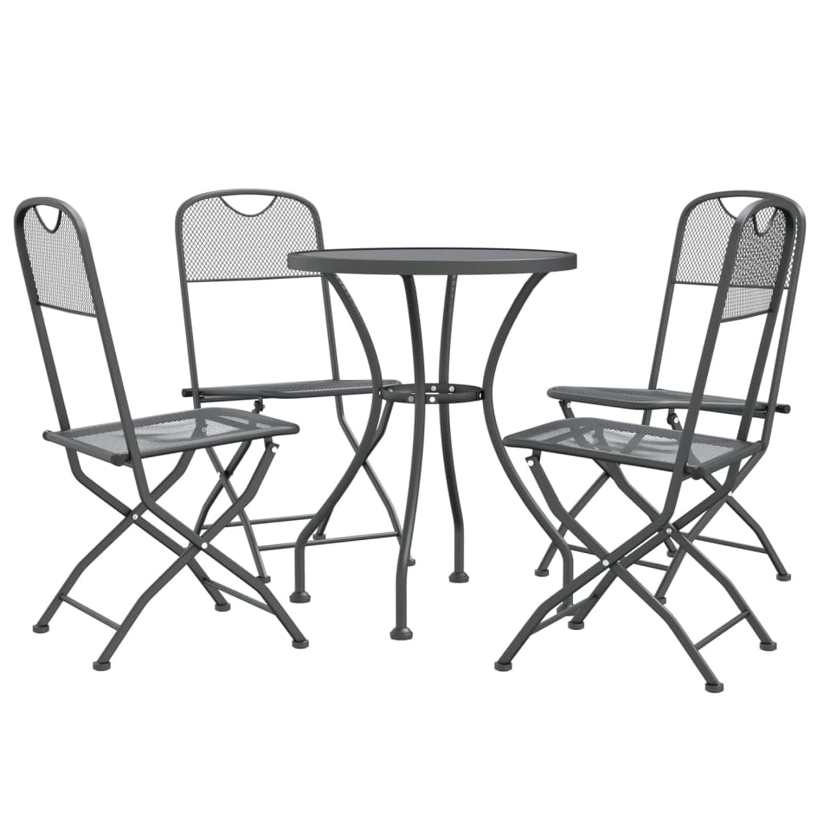 Set de Comedor de jardín 5 pzas Conjunto Mesa y sillas Jardin Mesa Comedor Exterior Muebles para Patio Malla Metal expandido Antracita 3084708