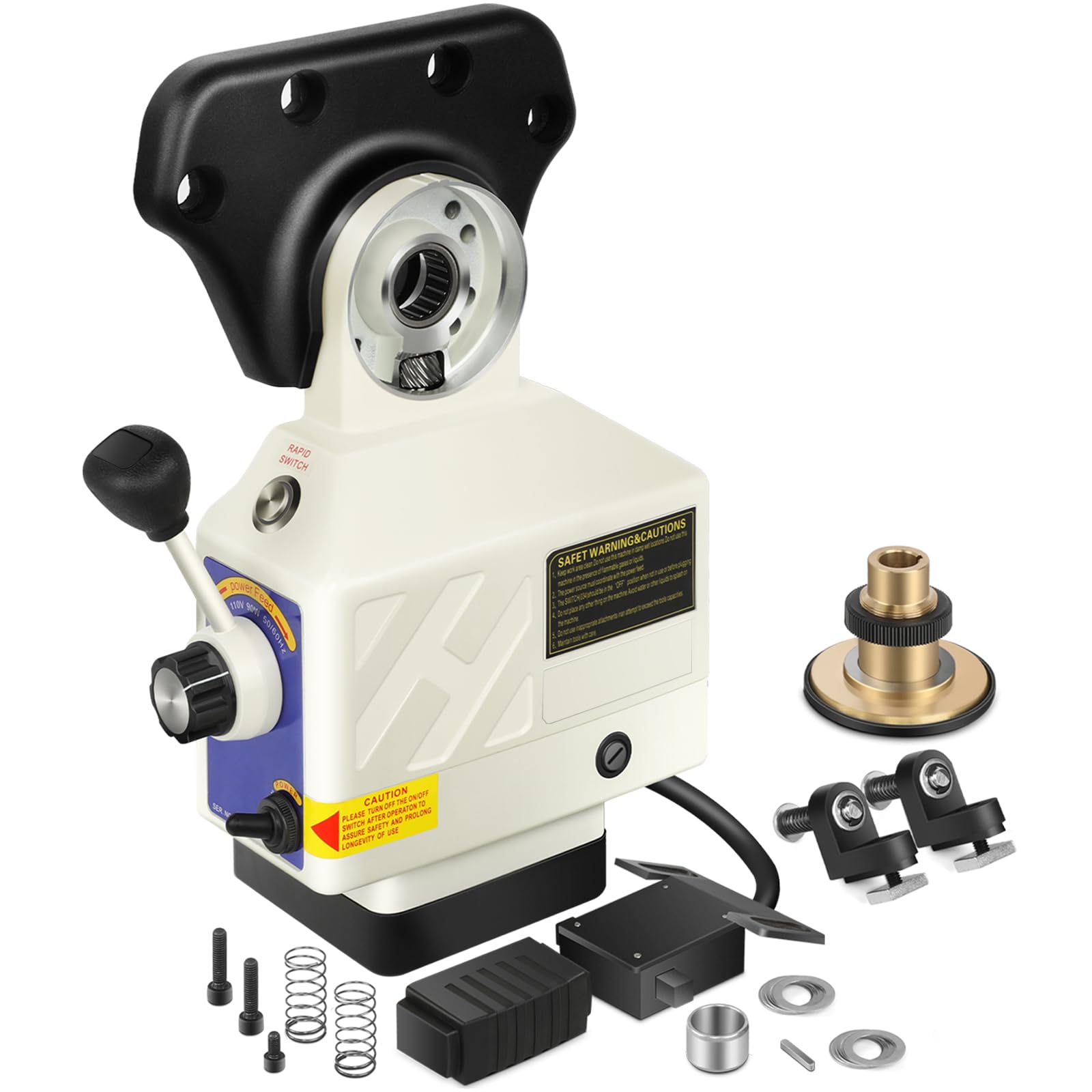 power feed x-axis for milling machine 450 in-lbs torque power feed milling machine 0-200 rpm 110v benchtop mill power feed for bridgeport and some knee mills with 5834 diameter shafts on the end