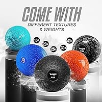 Vista 140 de Yes4All Slam Balls, 10-40lb Weighted Ball Weight, Durable PVC Sand Filled Workout Dynamic Slam Ball for Core Strengthen