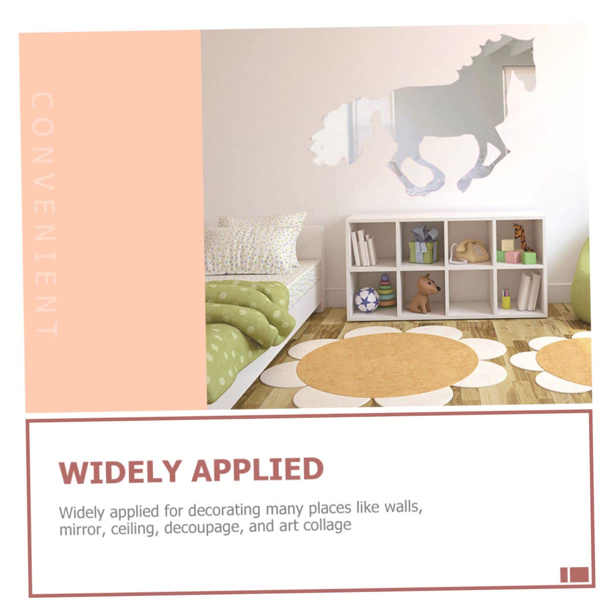 Uonlytech 4 Feuilles Acrylique Miroir Autocollant Miroir Pour Chambre Autocollants Pour Hommes Carrelage Stickers Acrylique Stickers Muraux Bricolage Cheval Décoration Murale