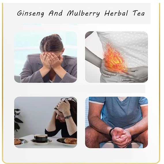 Panax & Mulberry Herbal Tea, Ginseng & Mulberry Herbal Tea, Kidney Teas Formula, Treasure Kidney Cleanse and Wolfberry, For Women & Men (20bag)