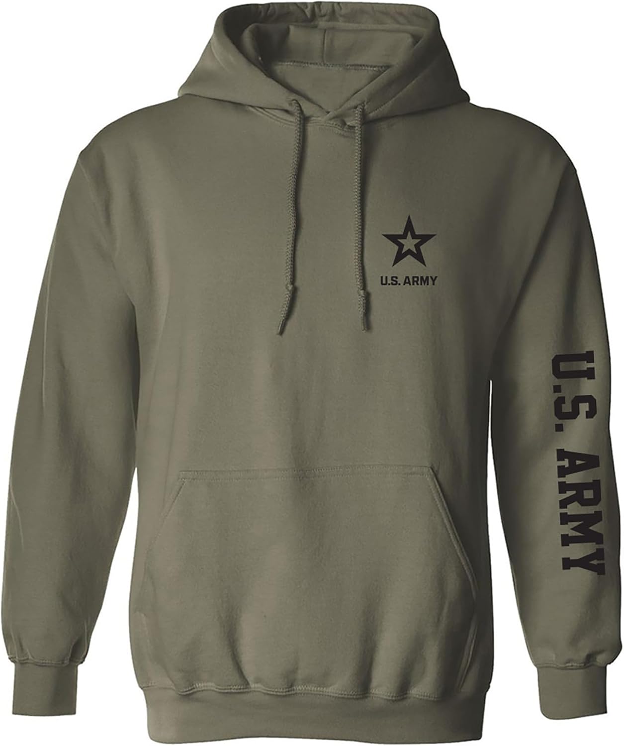 zerogravitee U.S. Army Black Sleeve Print Adult Hooded Sweatshirt