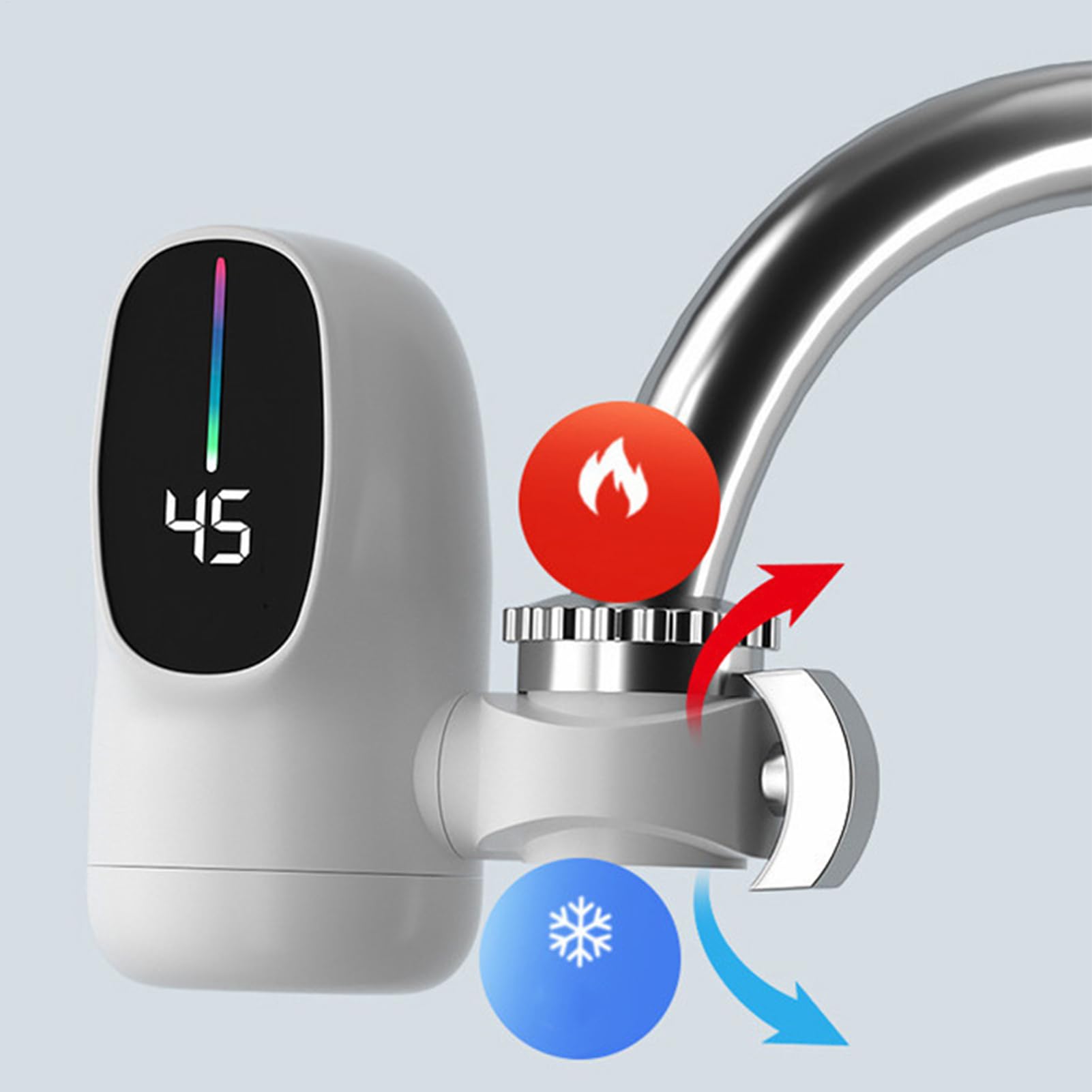 Robinet Pour Eau Chaude - Chauffe-Eau Instantané Sans Réservoir Avec Affichage Numérique À LED | Alimentation 3000W pour Salle de Bain, Maison, Camping-Car, Cuisine Intérieure