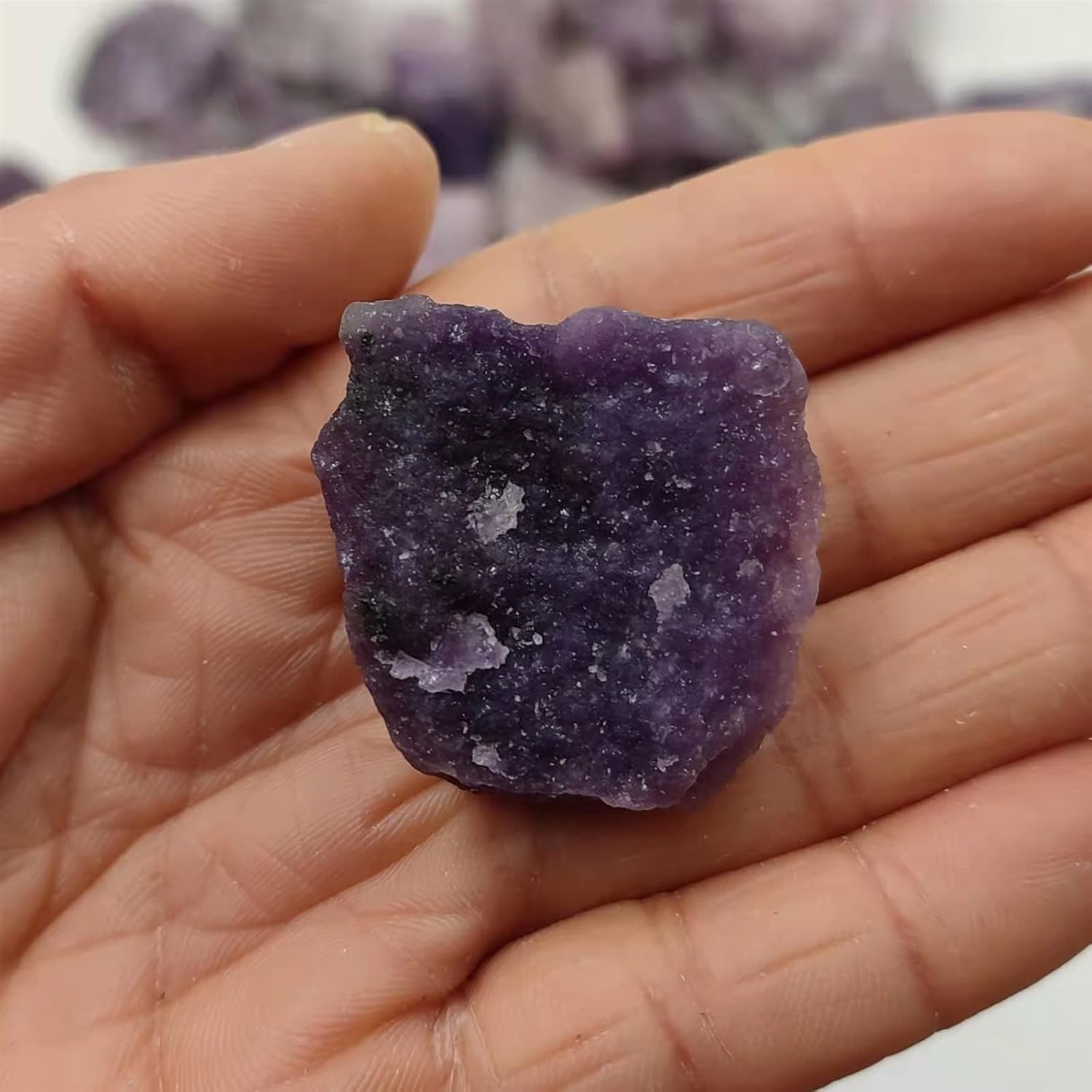1pc Natural Rough Lepidolite Raw Stone Purple Mica Crystal Rock Specimen Home Decoration Gift (Color : Dream Amethyst, Size : 1pc)