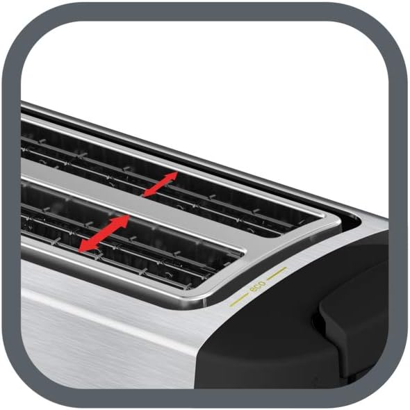 Moulinex Subito 4 kenyérpirító 2 részes hosszú nyílás 1700W rozsdamentes acél