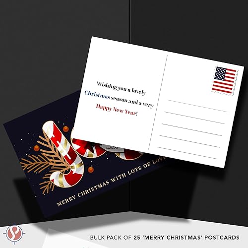 Miniatura 4 de JOY - Tarjetas postales de Feliz Navidad con mucho amor, tarjetas de Navidad de Año Nuevo, saludos en blanco, invitaciones de cortesía para regalos