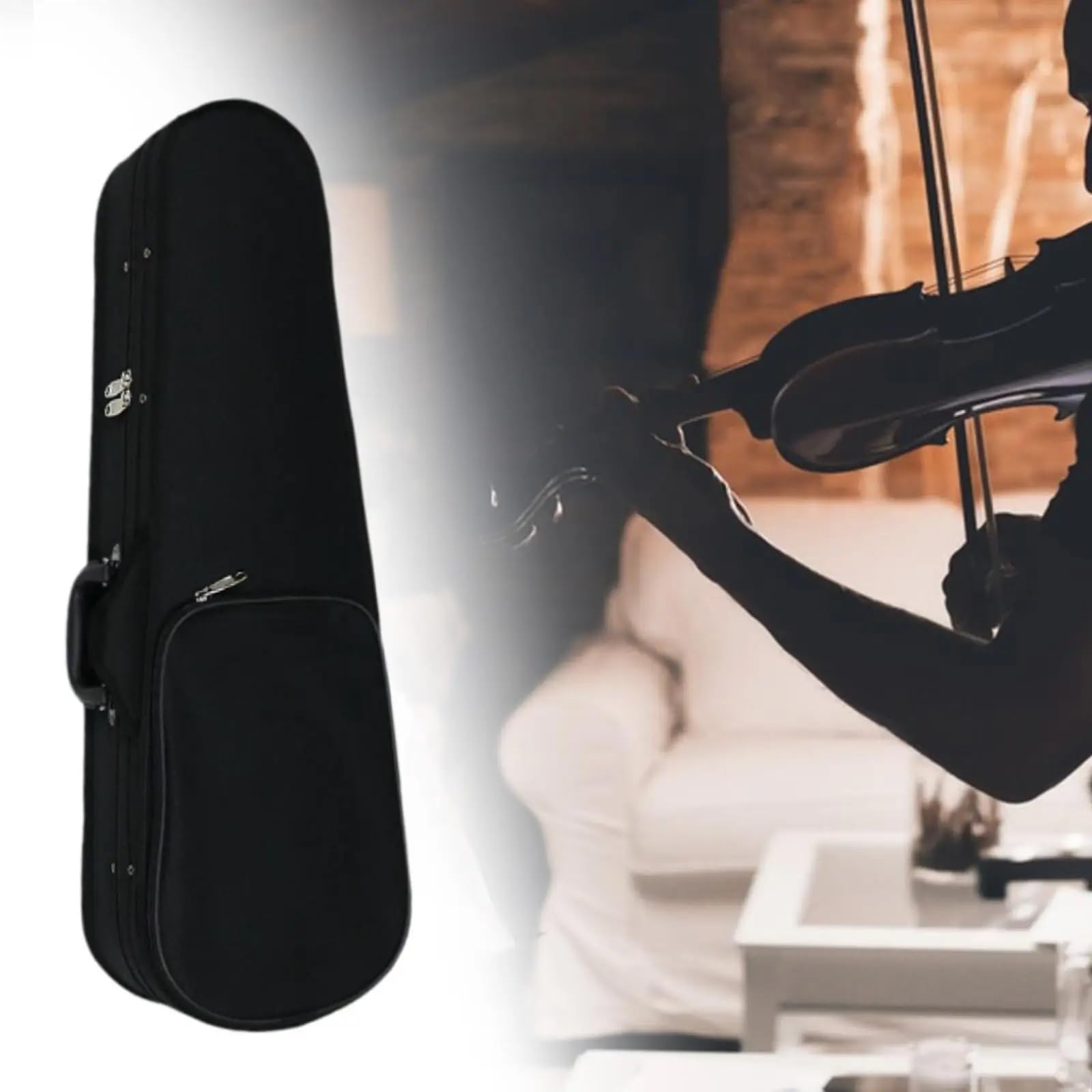 Estuche Para Violín Estuche for violín 4/4 Mochila con forma triangular de tamaño completo rígido for profesional for viajes