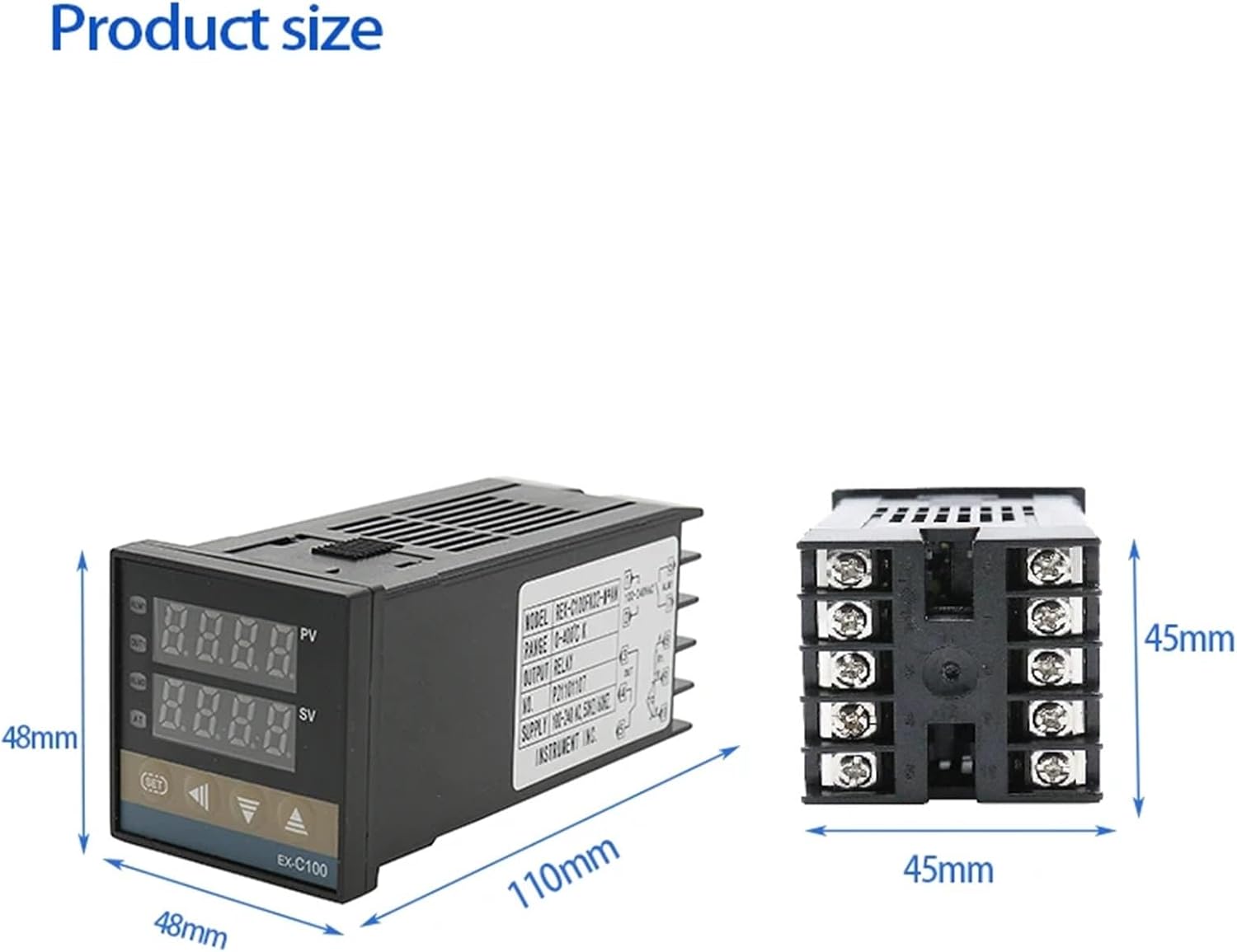 REX- C100 Digital Intelligent Temperature Controller K/Universal Input SSR/Relay Output Thermostat 110V to 240V Work Voltage(K in SSR Out)