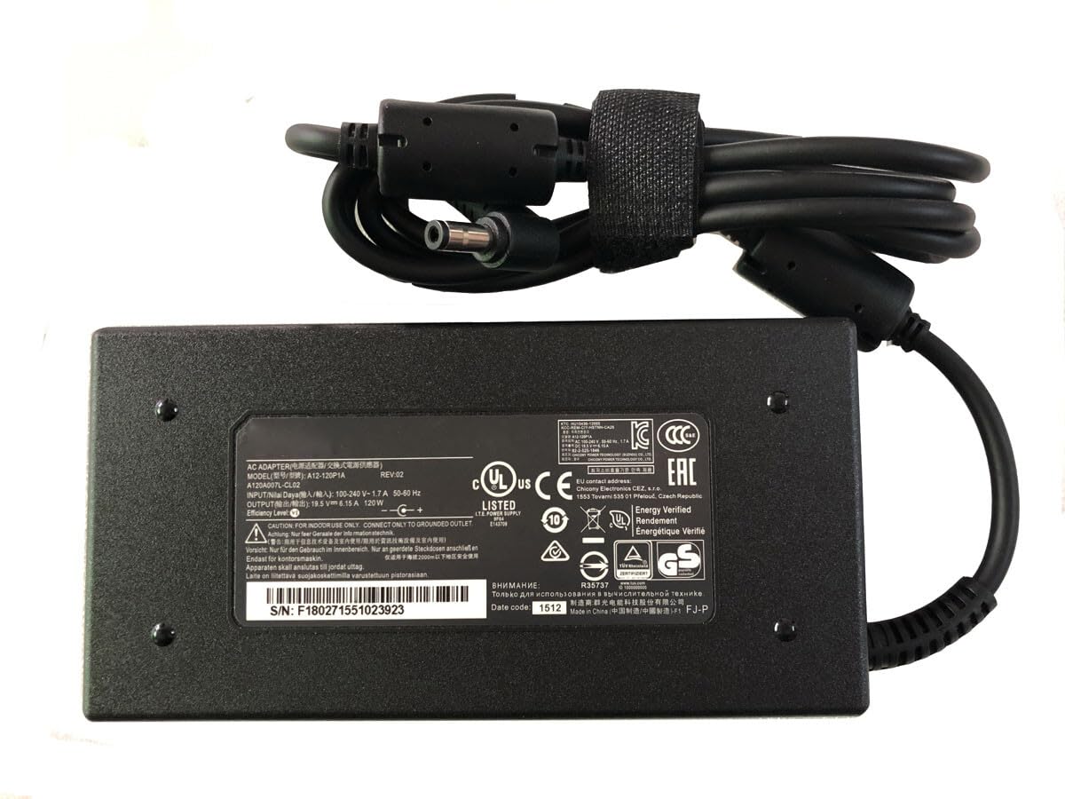 Caricatore adattatore AC 19,5 V 6,15 A 120 W compatibile con MSI GP72 6QF GE60 GE70 GP62 2Q