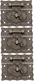 Operitacx Retro Buckle Latch 3Pcs Retro Wine Cabinet Lock Buckle Door Hasp Buckle Latch Box Hasp Box Lock Buckle for Cabinet Door