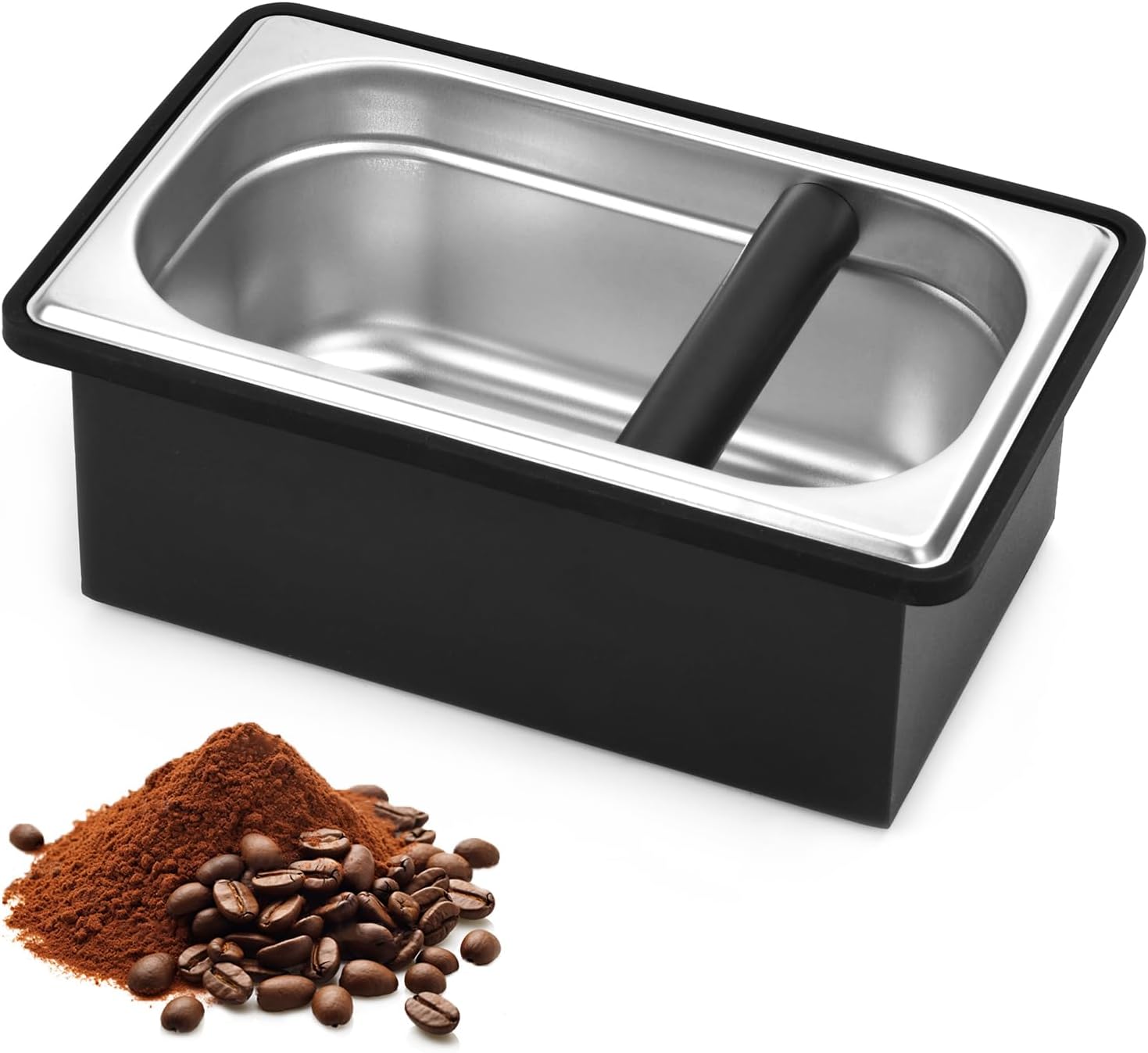 Espresso Knock Box, Stainless Steel Coffee Knock Box Large Capacity Coffee Pucks Container Espresso Machine Tool for Coffee Ground Espresso Knock Box, Stainless Steel Coffee Knock Box Large Capacity Coffee Pucks Container Espresso Machine Tool for Coffee Ground