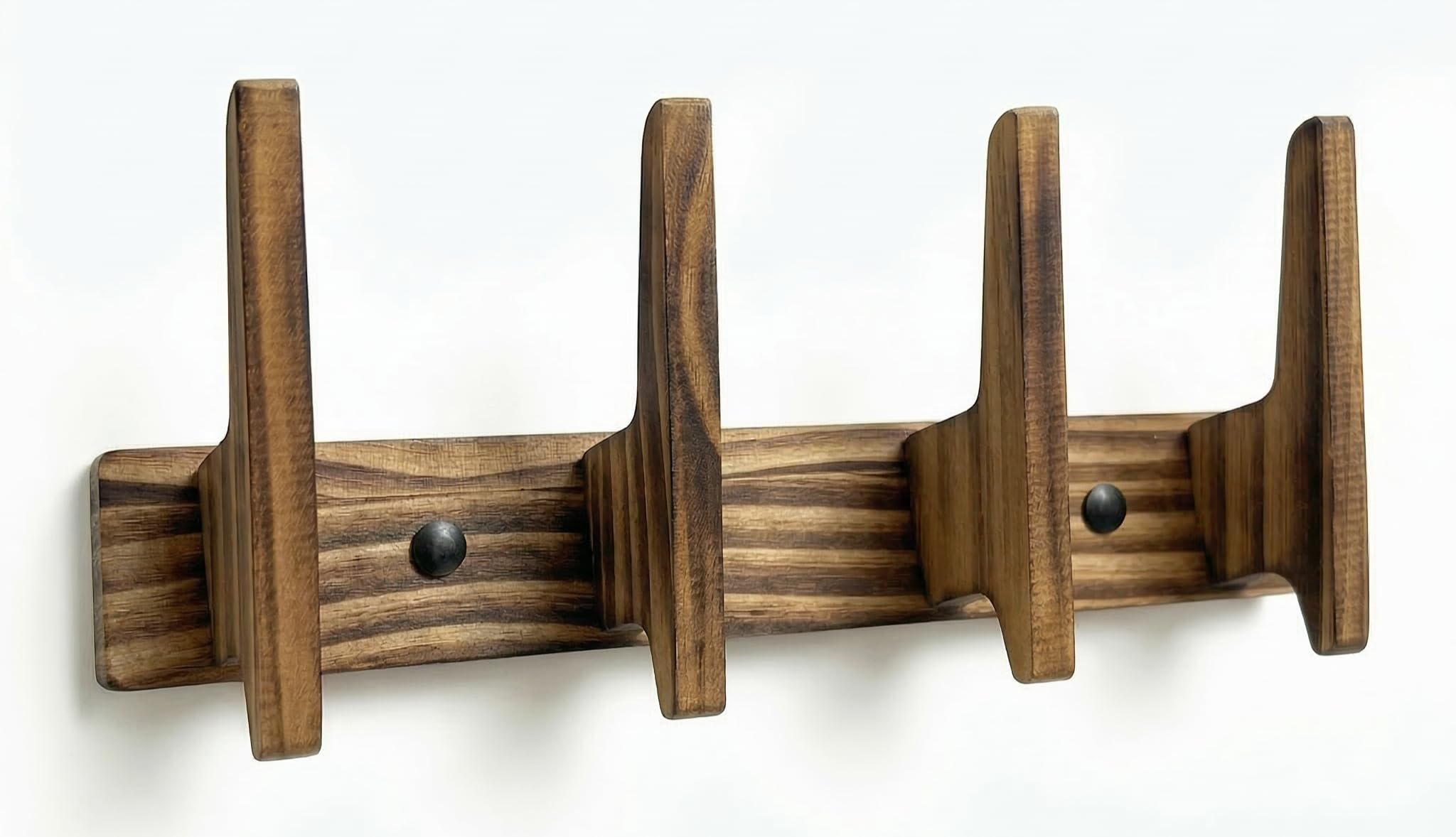 HAOIOKSC Coat Rack Wall Mount, 12 Inch Rustic Wood Wall Hooks for Hanging, Mortise and Tenon Coat Hooks, Wall Hooks for Coats, Hat Rack, Bag Hanger,
