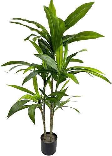 Miniatura 1 de Árbol de dracaena artificial, plantas artificiales de dracaena de 4 pies de alto, plantas artificiales para interiores, árboles falsos para oficina,