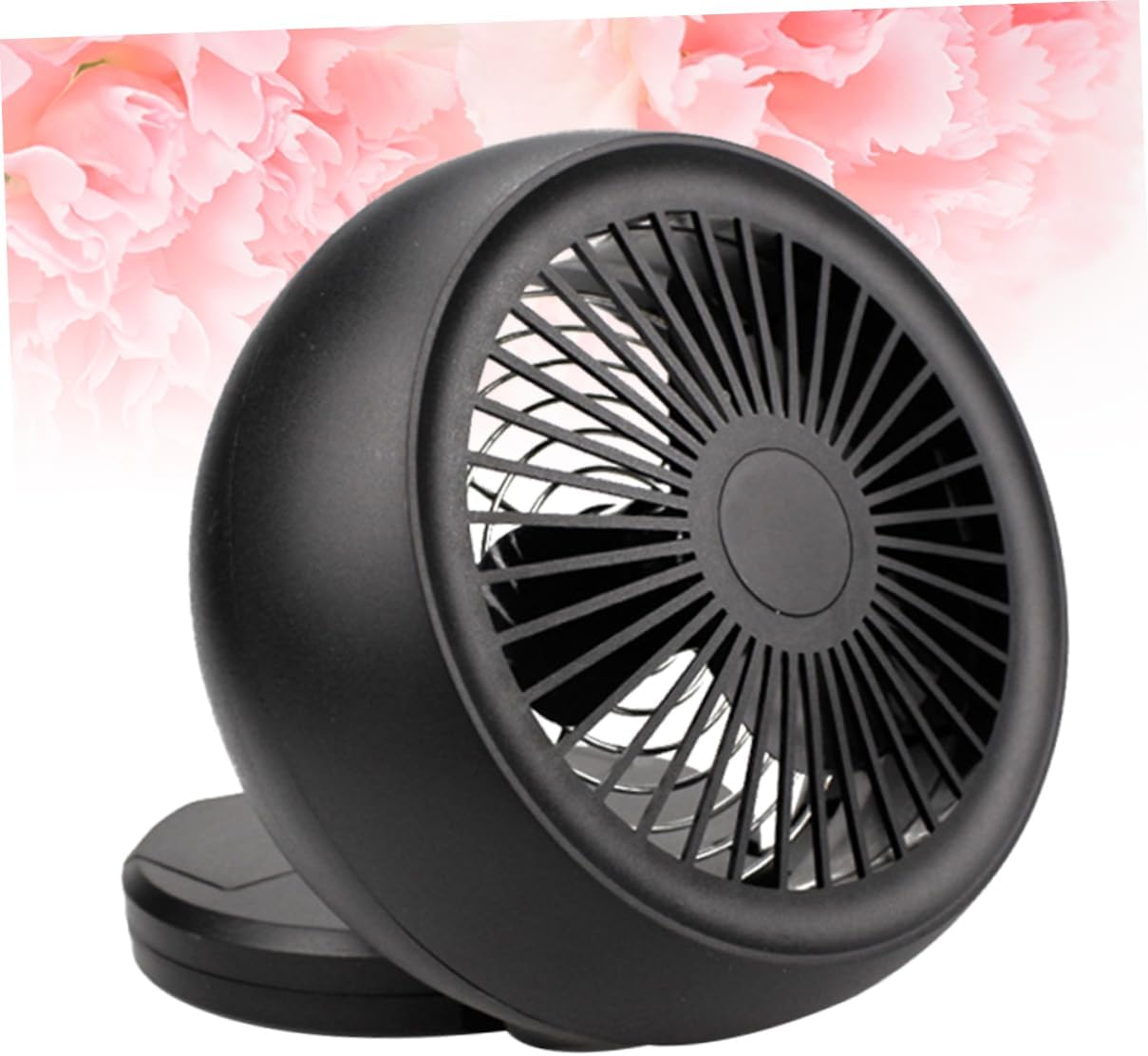 USB Rechargeable Mini Black Summer Cooling Fan USB Plug Play for Office Travel and Home Use Safe Flexible Blades for