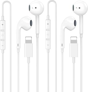 2 Pack Apple MFi Certified iPhone Headphones Wired with Lightning Connector