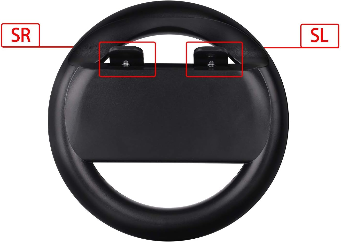 ABMSNO Racing Games Steering Wheel Grip-Suitable for Nintendo Switch Mario Kart, Joy-Con Steering Wheel, Black & Black (Kids Edition)