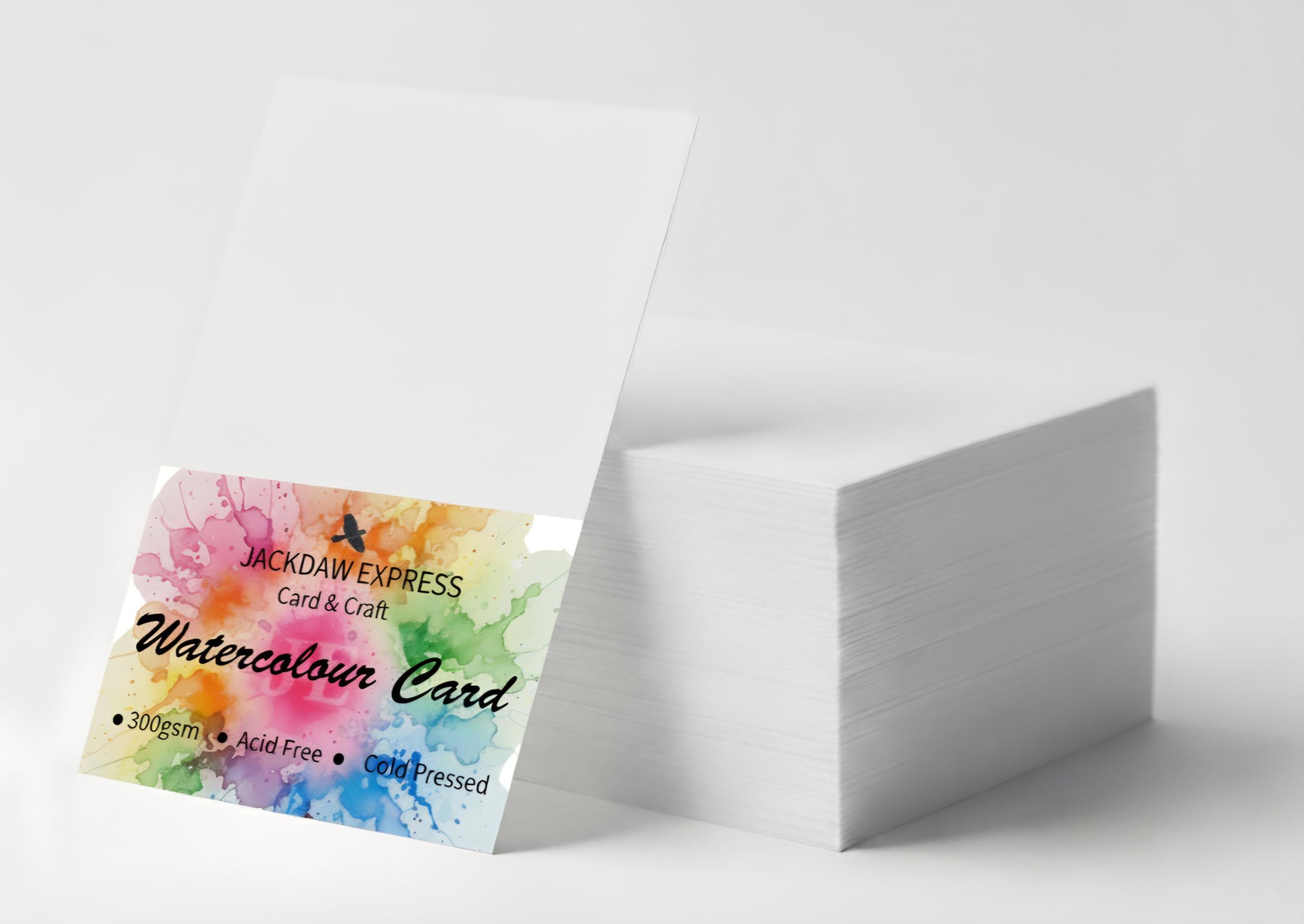 JACKDAW EXPRESS 40 x Watercolour Card Sheets 120 x 210mm 300gsm White AM532