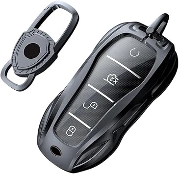 car Key case Zinc Alloy Car Key Case Cover Holder Shell Fit for BYD Song Plus Atto 3 Han EV Fit for Tang DM Qin Plus Seal Dolphin Car car Key Cover Shell Color B Style - Gun Gray