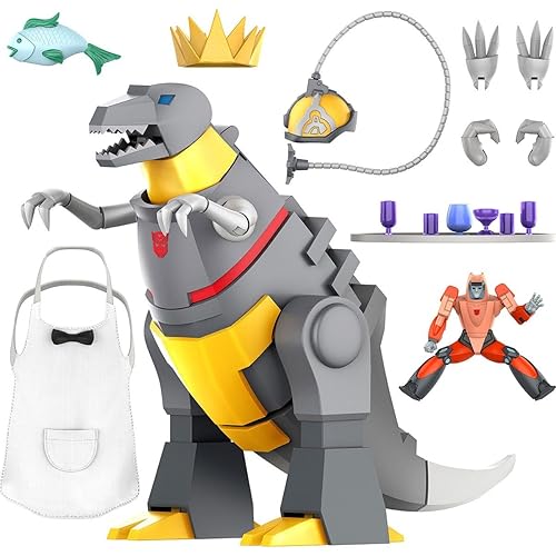 Super7 ULTIMATES! Transformers Grimlock (Dino Mode) - 9" Transformers Action Figure with Accessories Classic Cartoon Collectibles and Retro Toys