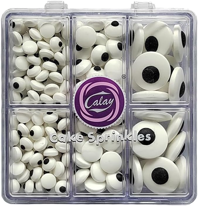 Eastron Candy Eyes, Candy Eyeballs, Edible Eyes for Decorating, Assorted Variety, Perfect for Cake Decorations, Baking, Cookies, Ice Cream, Cupcake Toppers, Halloween Christmas Birthday Party Supplies