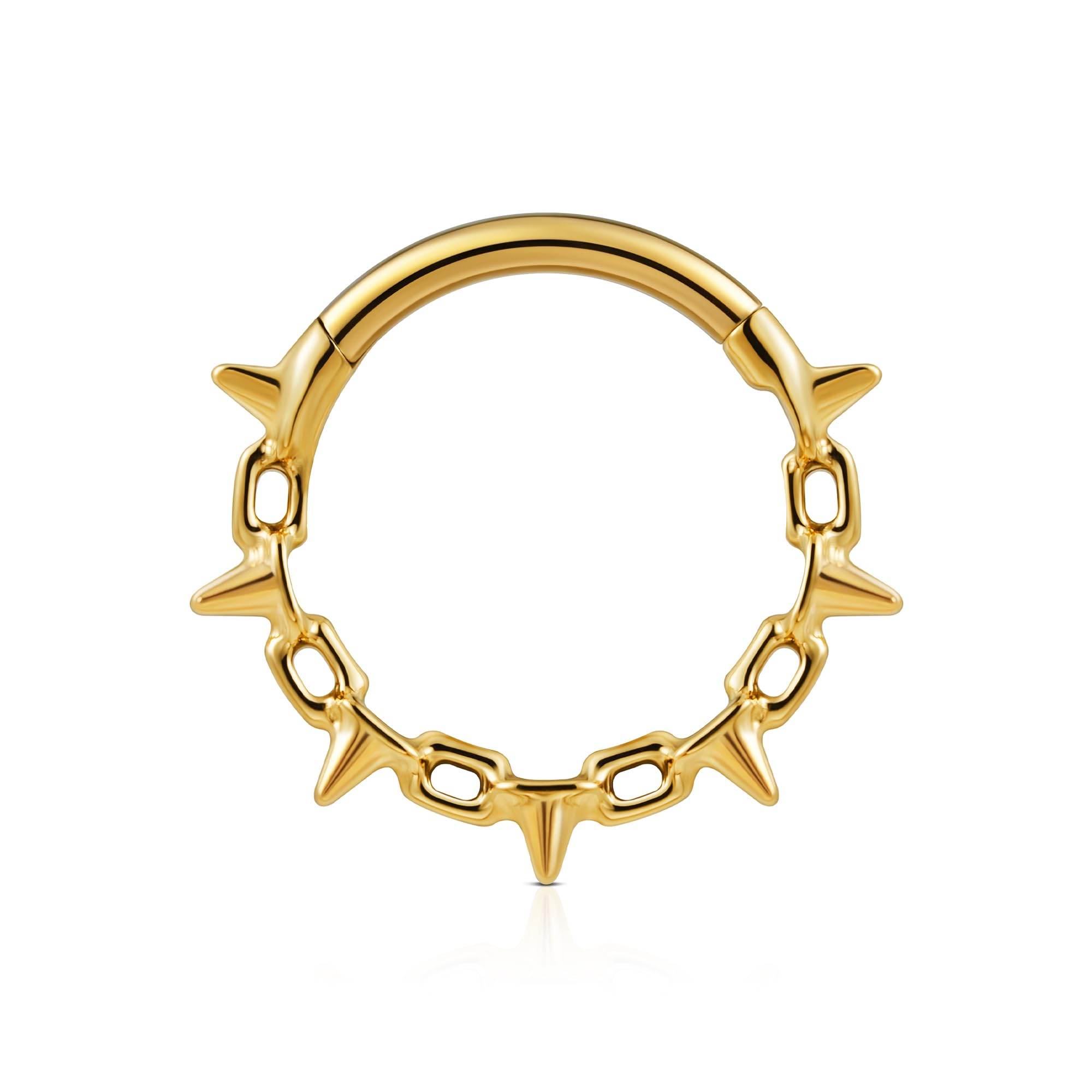 FINE4U ASTM F136 Titanium Nose Ring Hoop 16G 8mm 10mm for Daith, Septum, Cartilage Earring