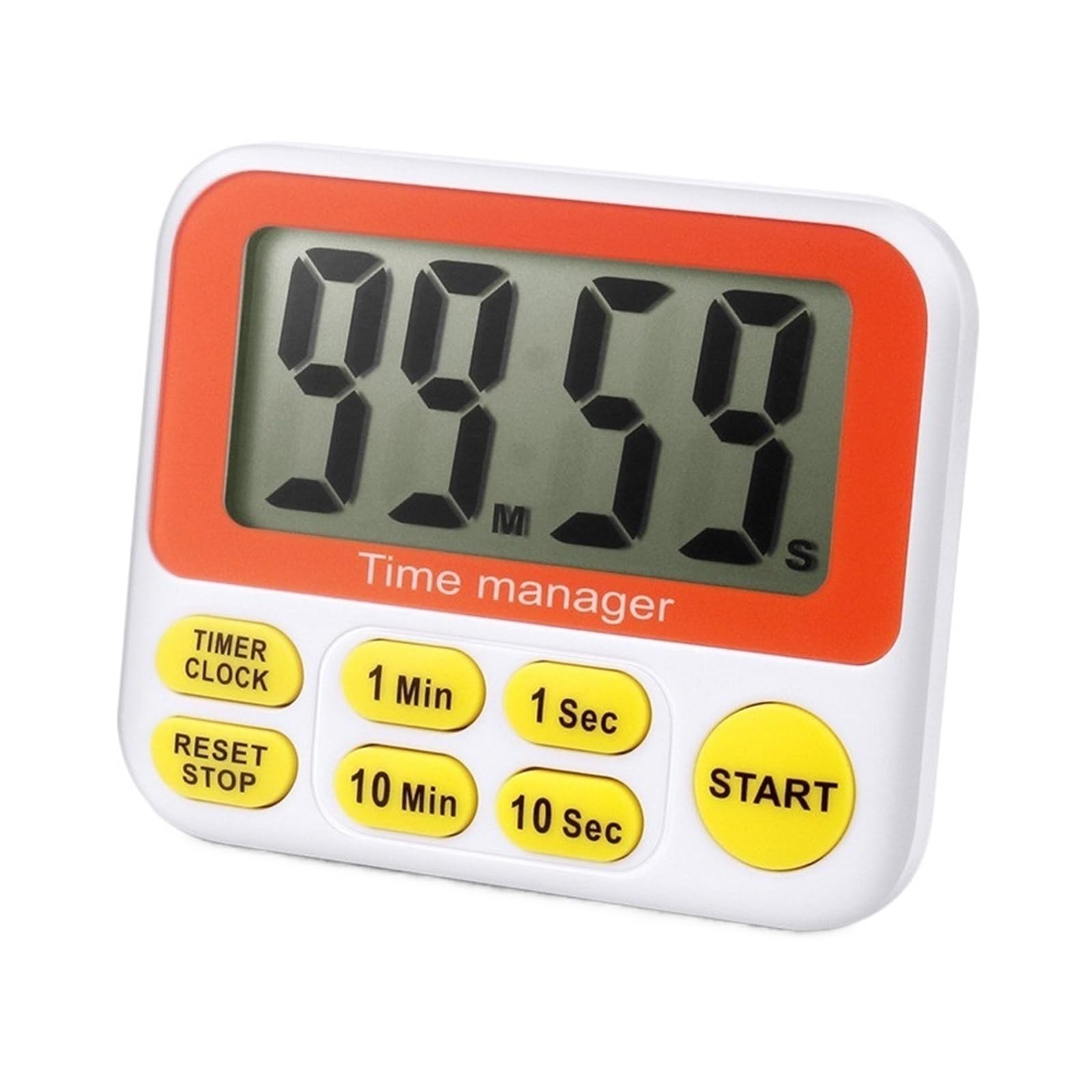 Digital Kitchen Timer Magnetic Large LCD Display Screen Cooking Clock With Loud Alarm Countdown Reliable Efficient(Yellow)